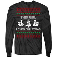 This Girl Loves Christmas Ugly Christmas Tie-Dye Long Sleeve Shirt