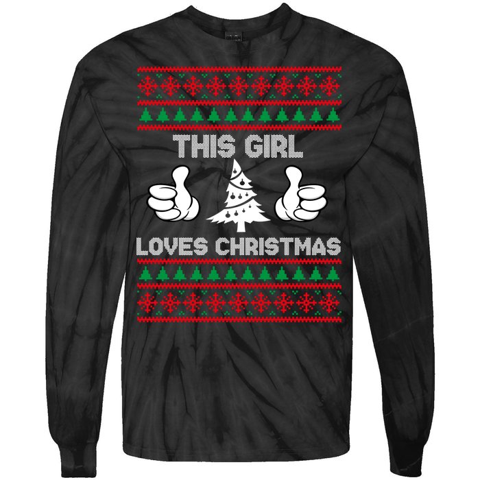 This Girl Loves Christmas Ugly Christmas Tie-Dye Long Sleeve Shirt