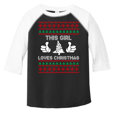 This Girl Loves Christmas Ugly Christmas Toddler Fine Jersey T-Shirt