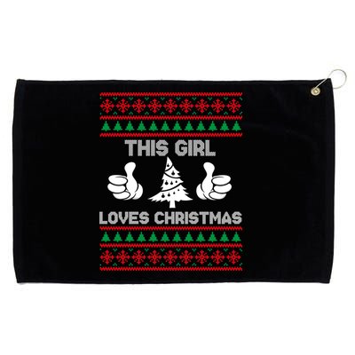 This Girl Loves Christmas Ugly Christmas Grommeted Golf Towel