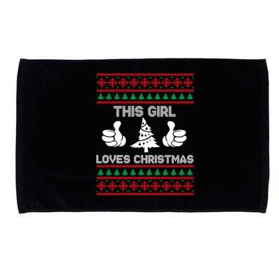 This Girl Loves Christmas Ugly Christmas Microfiber Hand Towel