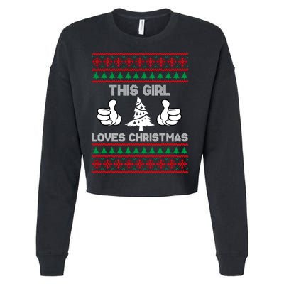 This Girl Loves Christmas Ugly Christmas Cropped Pullover Crew