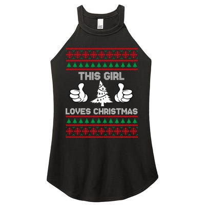 This Girl Loves Christmas Ugly Christmas Women's Perfect Tri Rocker Tank