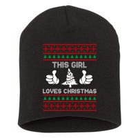 This Girl Loves Christmas Ugly Christmas Short Acrylic Beanie