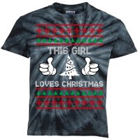 This Girl Loves Christmas Ugly Christmas Kids Tie-Dye T-Shirt