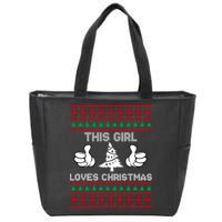 This Girl Loves Christmas Ugly Christmas Zip Tote Bag