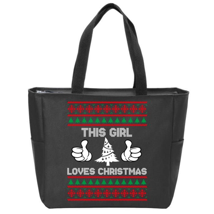 This Girl Loves Christmas Ugly Christmas Zip Tote Bag