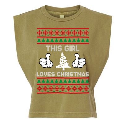 This Girl Loves Christmas Ugly Christmas Garment-Dyed Women's Muscle Tee