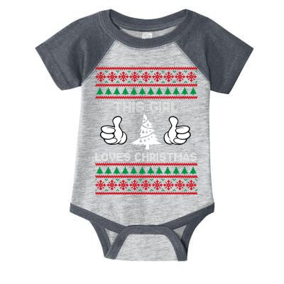 This Girl Loves Christmas Ugly Christmas Infant Baby Jersey Bodysuit