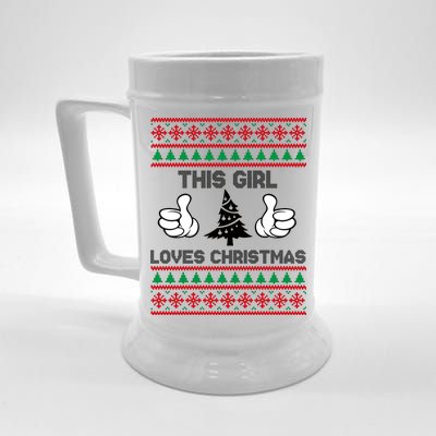 This Girl Loves Christmas Ugly Christmas Beer Stein