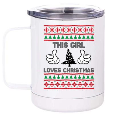 This Girl Loves Christmas Ugly Christmas 12 oz Stainless Steel Tumbler Cup