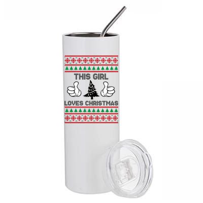 This Girl Loves Christmas Ugly Christmas Stainless Steel Tumbler