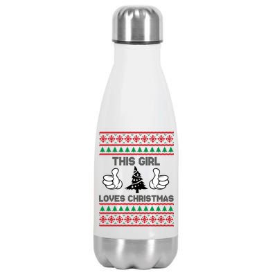 This Girl Loves Christmas Ugly Christmas Stainless Steel Insulated Water Bottle