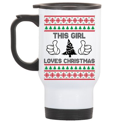 This Girl Loves Christmas Ugly Christmas Stainless Steel Travel Mug