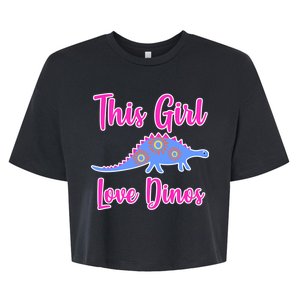 This Girl Loves Dino Bella+Canvas Jersey Crop Tee