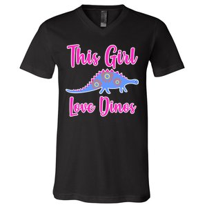 This Girl Loves Dino V-Neck T-Shirt