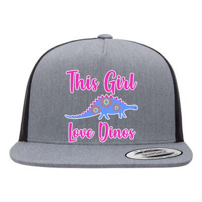 This Girl Loves Dino Flat Bill Trucker Hat