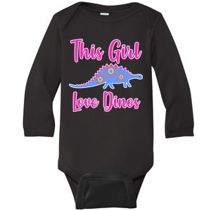 This Girl Loves Dino Baby Long Sleeve Bodysuit