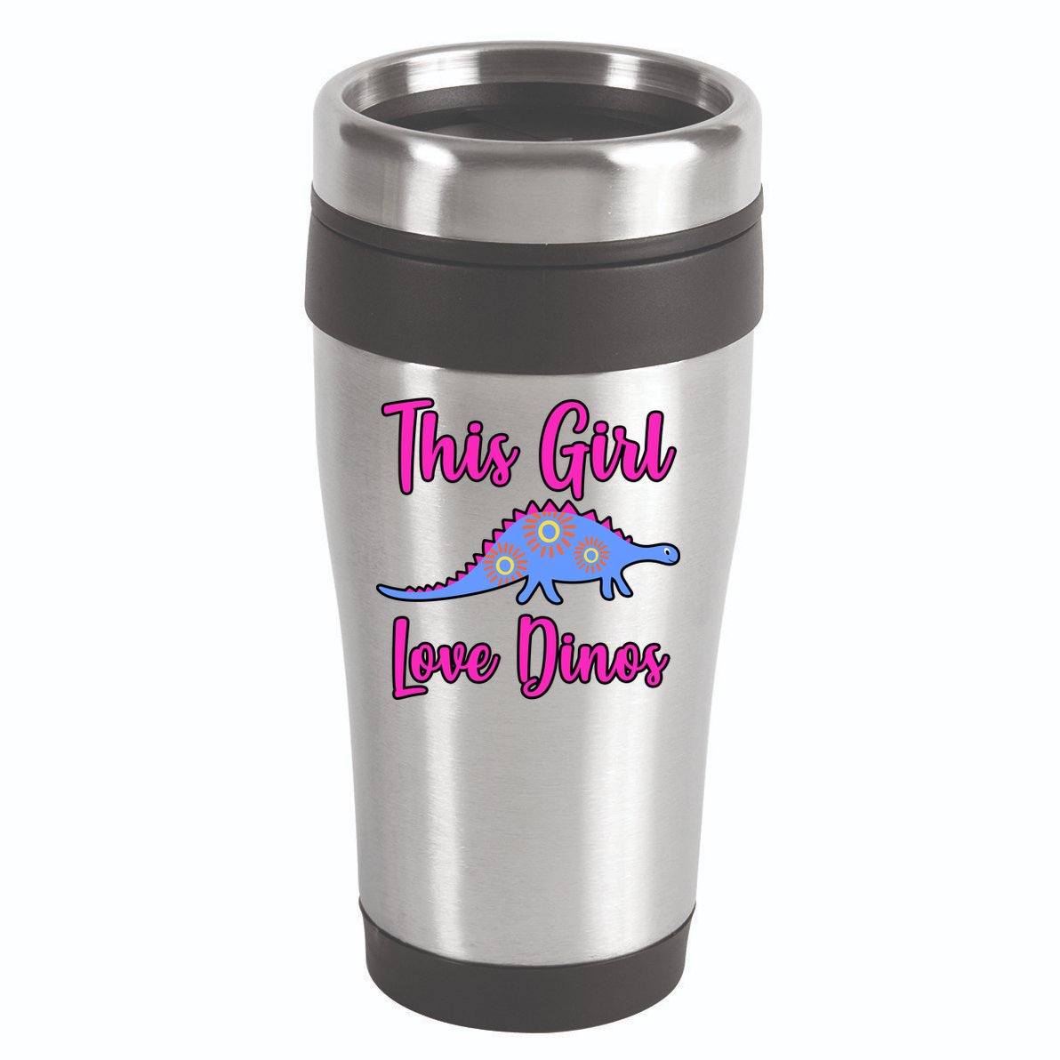 This Girl Loves Dino 16oz Travel Tumbler