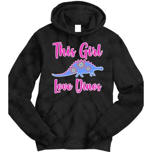 This Girl Loves Dino Tie Dye Hoodie