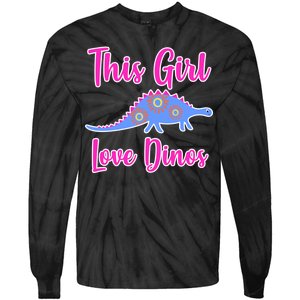 This Girl Loves Dino Tie-Dye Long Sleeve Shirt