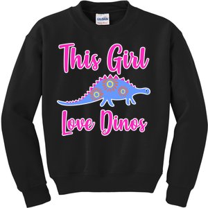 This Girl Loves Dino Kids Sweatshirt