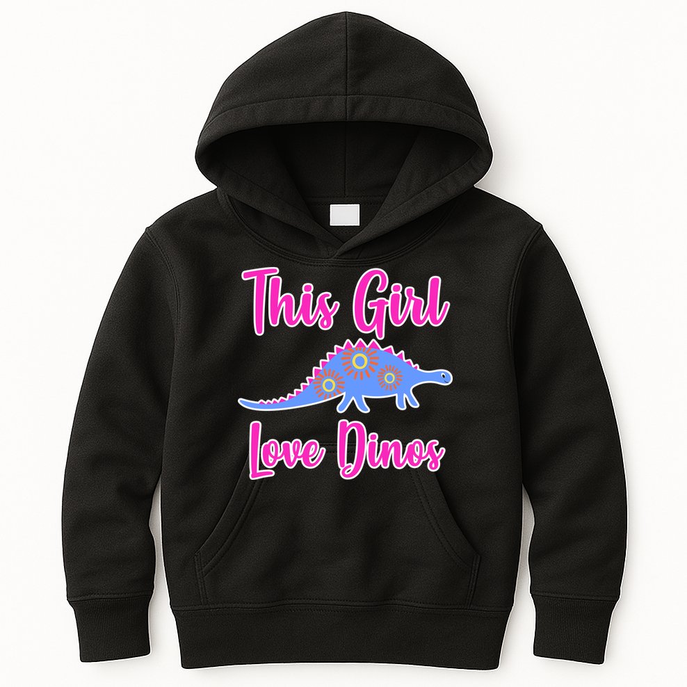 This Girl Loves Dino Kids Hoodie