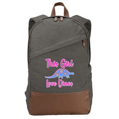 This Girl Loves Dino Cotton Canvas Backpack