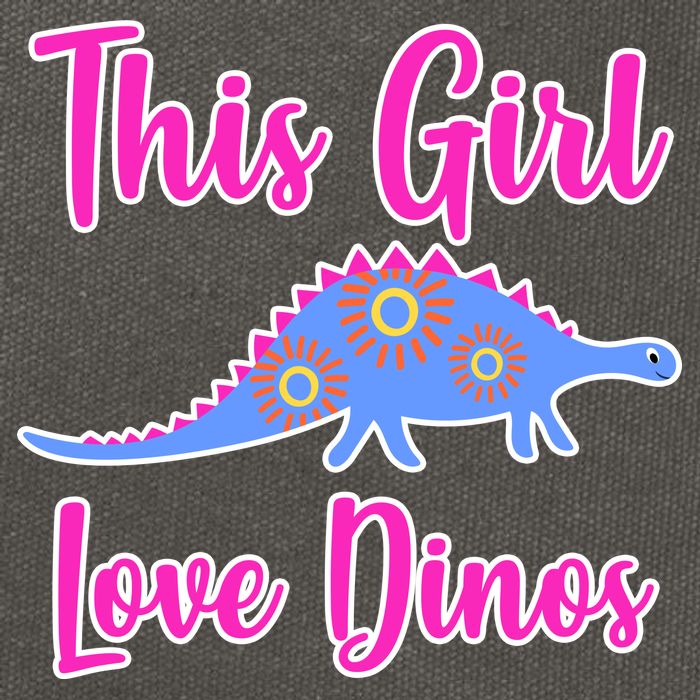 This Girl Loves Dino Cotton Canvas Backpack