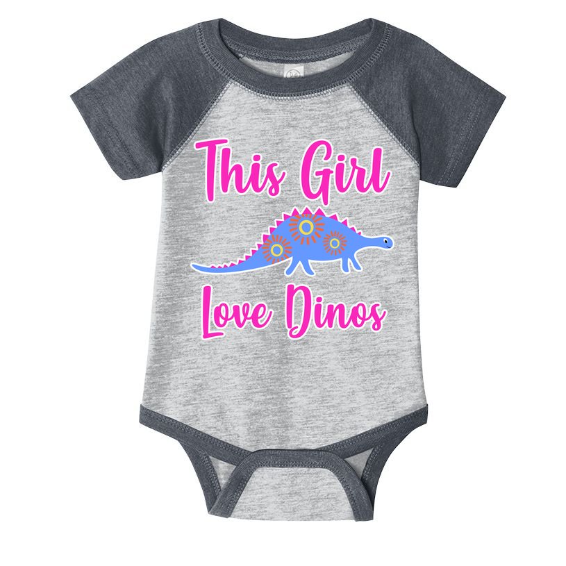 This Girl Loves Dino Infant Baby Jersey Bodysuit