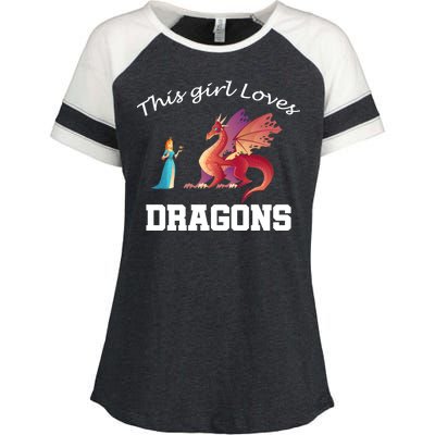 This Girl Loves Dragons Enza Ladies Jersey Colorblock Tee