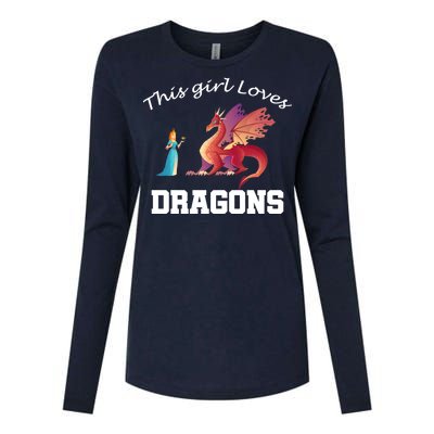 This Girl Loves Dragons Womens Cotton Relaxed Long Sleeve T-Shirt