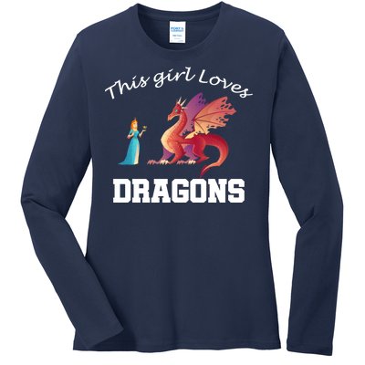 This Girl Loves Dragons Ladies Long Sleeve Shirt