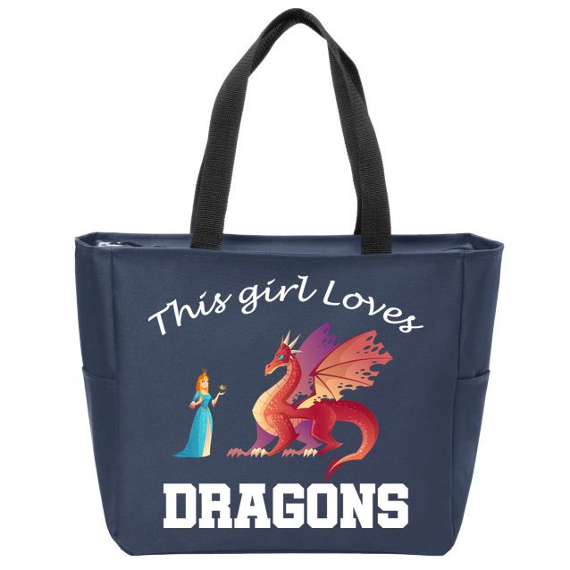 This Girl Loves Dragons Zip Tote Bag