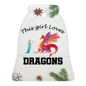 This Girl Loves Dragons Ceramic Bell Ornament