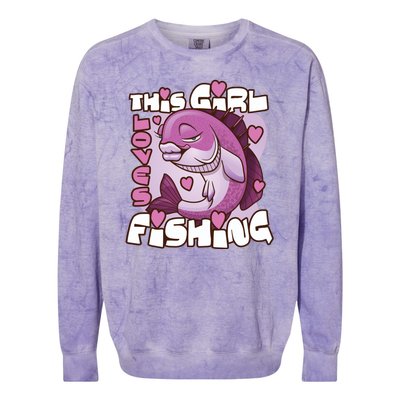 This Girl Loves Fishing Colorblast Crewneck Sweatshirt