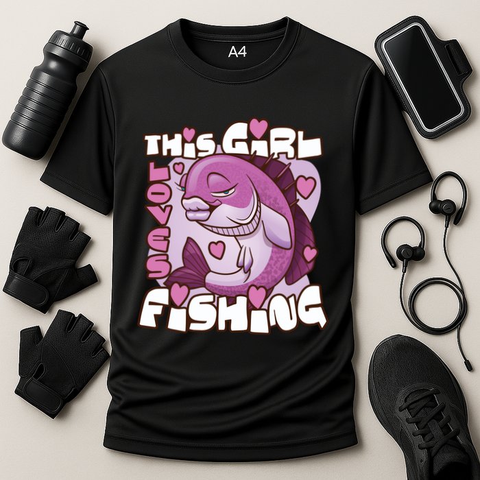 This Girl Loves Fishing Performance Shirt
