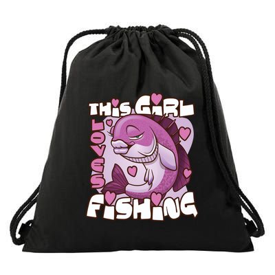 This Girl Loves Fishing Drawstring Bag