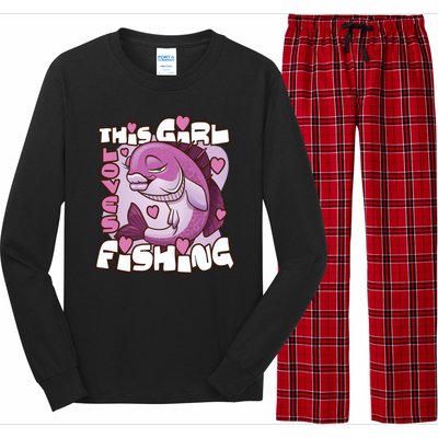 This Girl Loves Fishing Long Sleeve Pajama Set