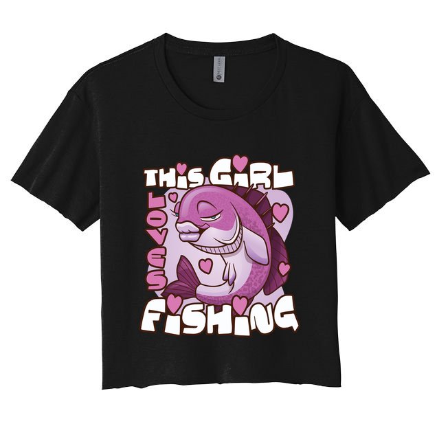 This Girl Loves Fishing Crop Top