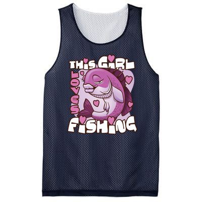 This Girl Loves Fishing Mesh Reversible Basketball Jersey Tank