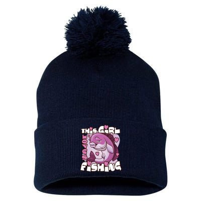 This Girl Loves Fishing Pom Pom 12in Knit Beanie