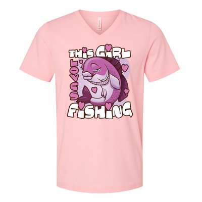 This Girl Loves Fishing V-Neck T-Shirt