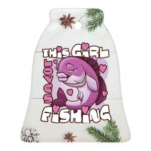 This Girl Loves Fishing Ceramic Bell Ornament