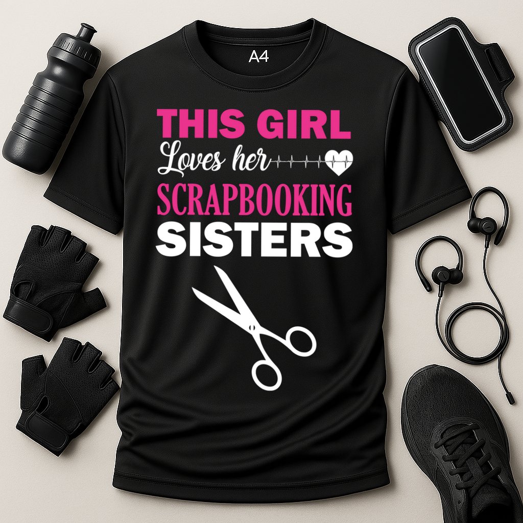 This Girl Loves Her Scrapbooking Sisters Cooling Performance Crew T-Shirt