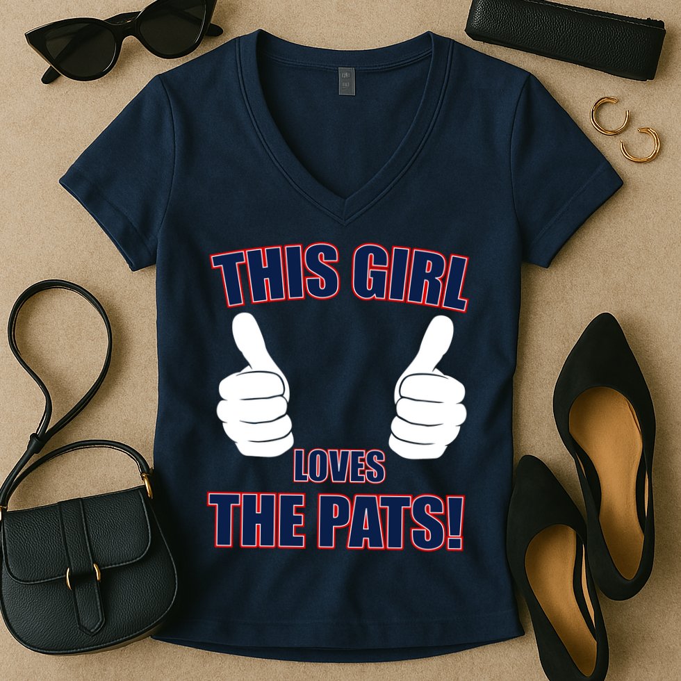 This Girl Loves The Pats Women's V-Neck T-Shirt
