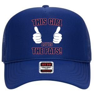 This Girl Loves The Pats High Crown Mesh Back Trucker Hat