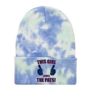 This Girl Loves The Pats Tie Dye 12in Knit Beanie