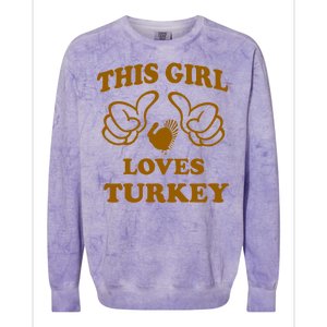 This Girl Loves Turkey Colorblast Crewneck Sweatshirt