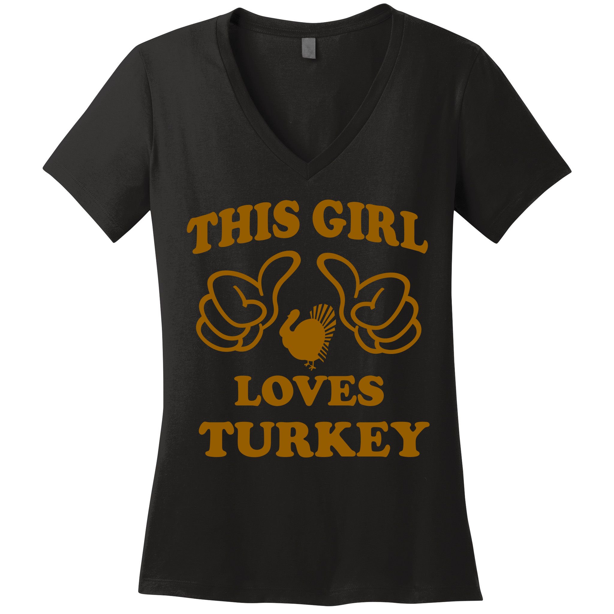 This Girl Loves Turkey Women's V-Neck T-Shirt